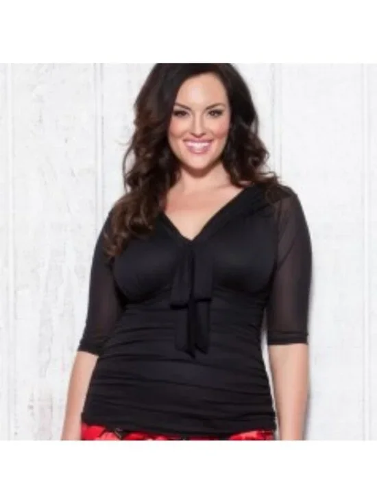 NWT KIYONNA MELROSE MESH BLACK TOP! - Picture 1 of 3